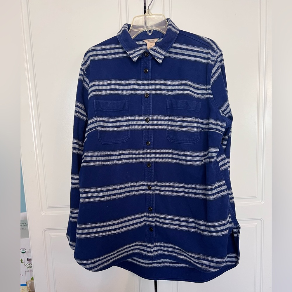 Ladies Duluth Trading Co Heavyweight Jacket, size XL, Blue/Black/White